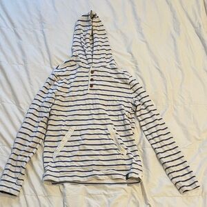 Lucky Brand Blue and White Striped Hoodie